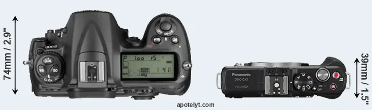 Compare D300 versus GX1 top