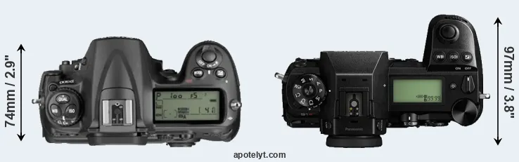 Compare D300 versus S1R top