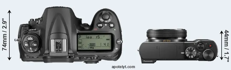 Compare D300 versus TZ100 top