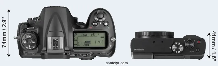 Compare D300 versus TZ90 top