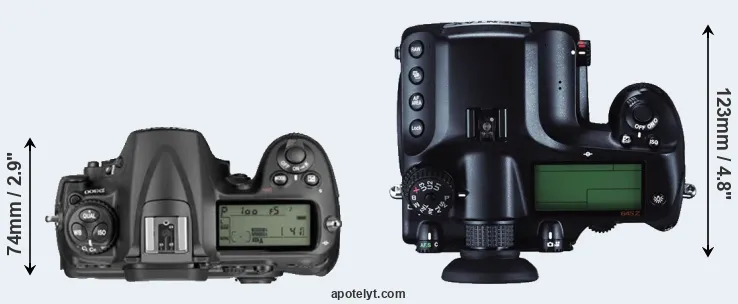 Compare D300 versus 645Z top