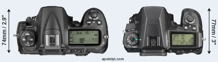 Compare D300 versus K-3 top