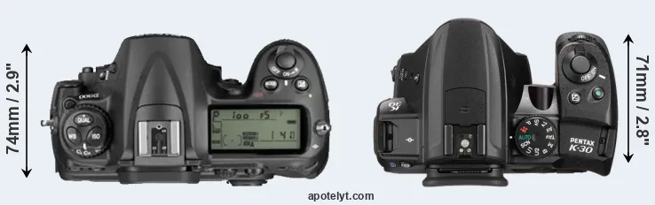 Compare D300 versus K-30 top
