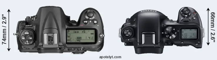 Compare D300 versus NX1 top