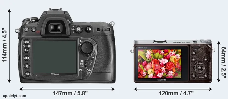 Comparison D300 or NX500 rear