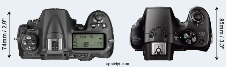 Compare D300 versus A3000 top