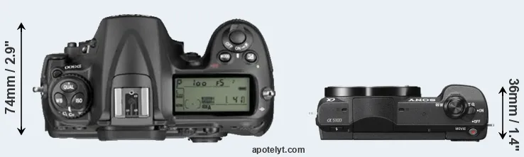 Compare D300 versus A5100 top