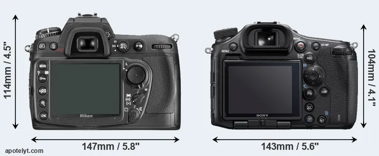 Comparison D300 or A99 II rear