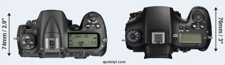 Compare D300 versus A99 II top