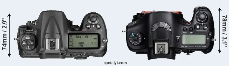 Compare D300 versus A99 top