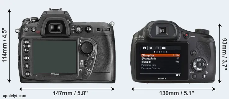 Comparison D300 or HX350 rear
