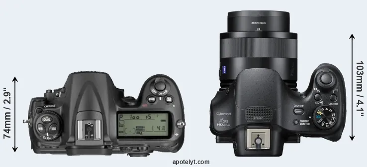 Compare D300 versus HX400V top