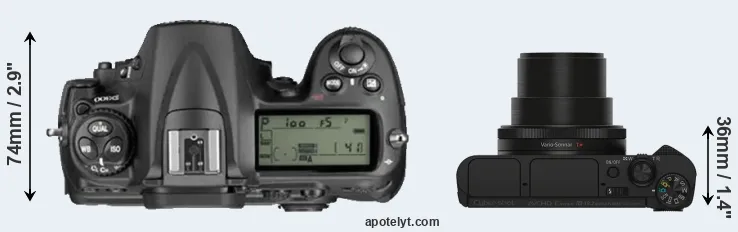 Compare D300 versus HX90V top