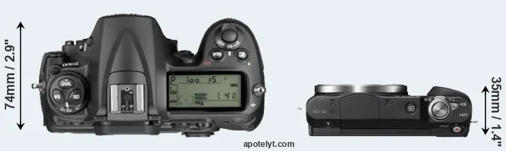 Compare D300 versus NEX-3N top