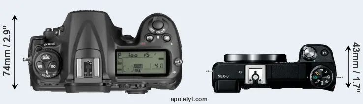Compare D300 versus NEX-6 top