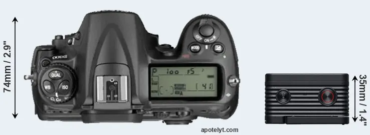 Compare D300 versus RX0 II top