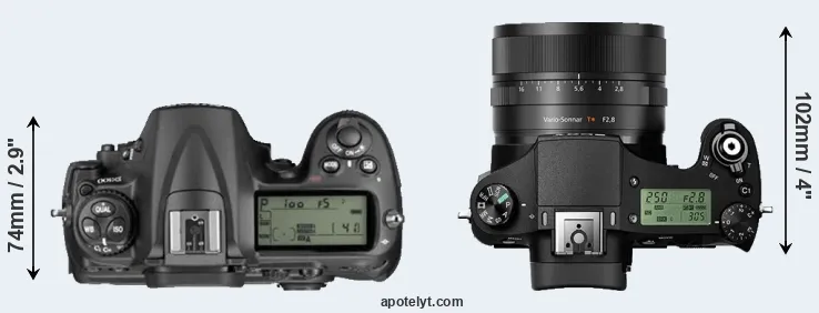 Compare D300 versus RX10 II top