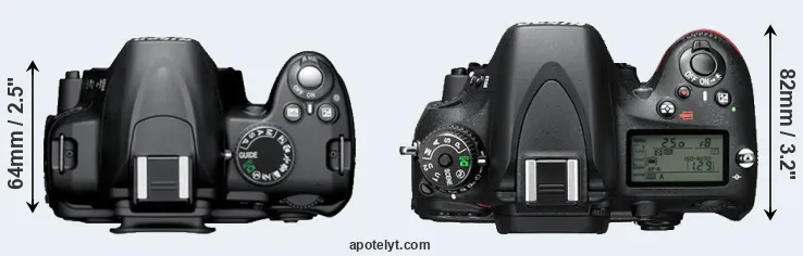 Compare D3000 versus D610 top