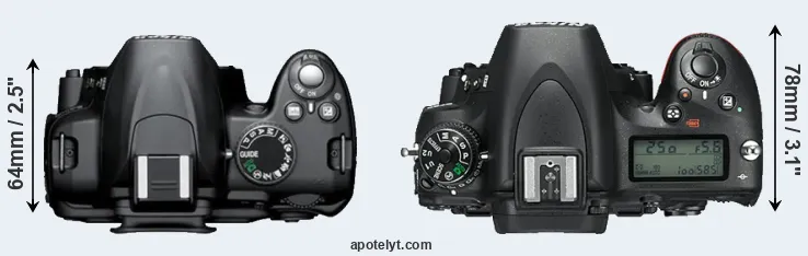 Compare D3000 versus D750 top