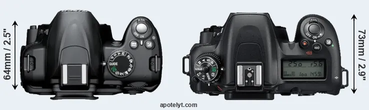 Compare D3000 versus D7500 top