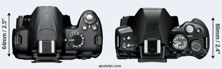 Compare D3000 versus E-600 top