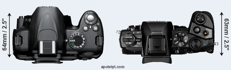 Compare D3000 versus E-M1 top