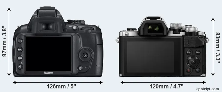 Comparison D3000 or E-M10 II rear