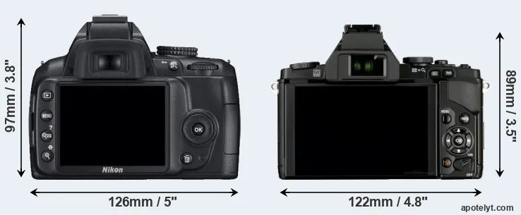 Comparison D3000 or E-M5 rear