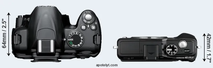 Compare D3000 versus E-PL2 top