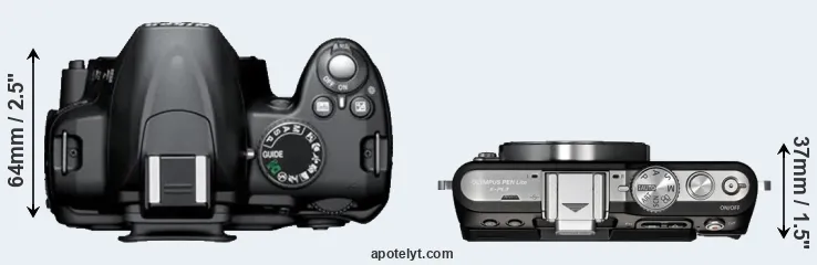 Compare D3000 versus E-PL3 top
