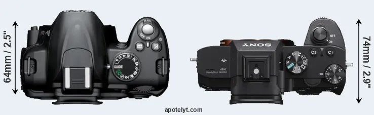 Compare D3000 versus A7 III top