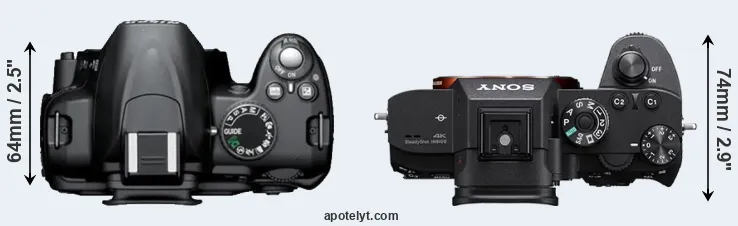 Compare D3000 versus A7R III top