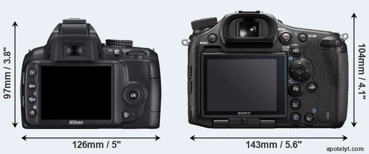 Comparison D3000 or A99 II rear