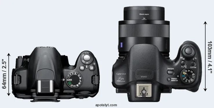 Compare D3000 versus HX400V top