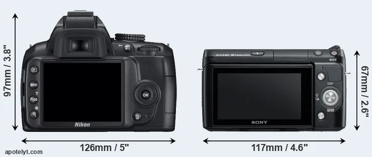 Comparison D3000 or NEX-F3 rear