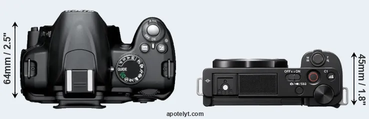 Compare D3000 versus ZV-E10 top
