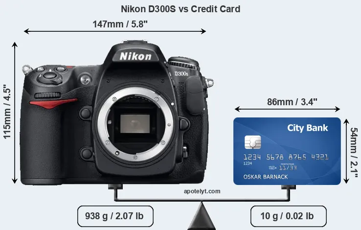 Nikon D300S vs credit card front