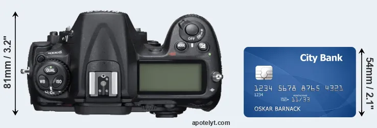 D300S versus credit card top view