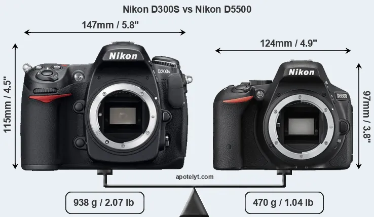 Size Nikon D300S vs Nikon D5500