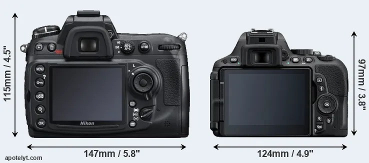 Comparison D300S or D5500 rear
