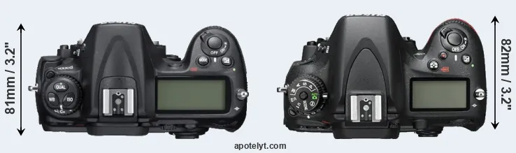 Compare D300S versus D600 top