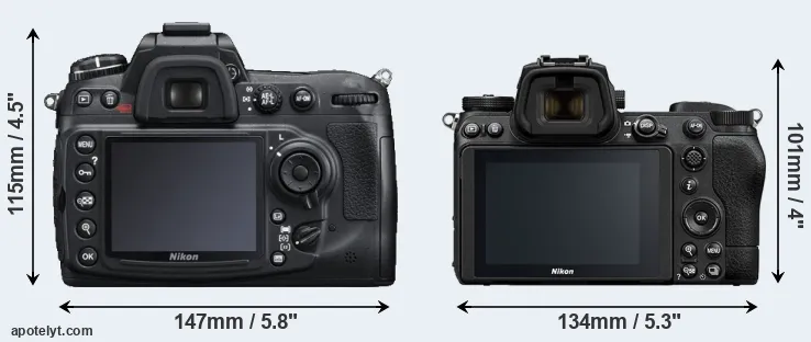 Comparison D300S or Z6 II rear