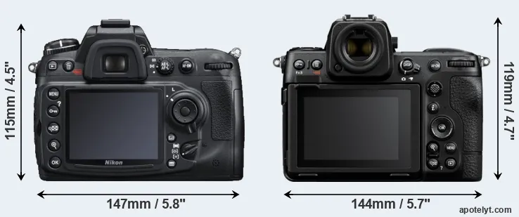 Comparison D300S or Z8 rear
