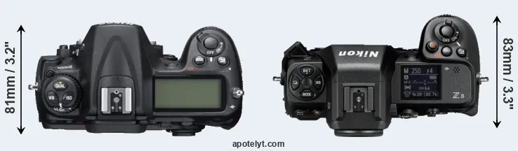 Compare D300S versus Z8 top
