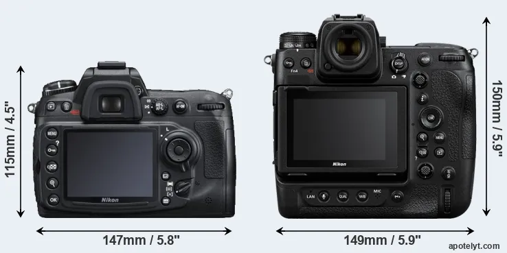 Comparison D300S or Z9 rear