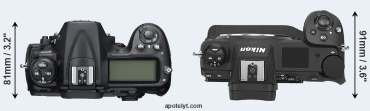 Compare D300S versus Z9 top