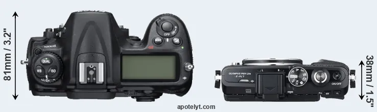 Compare D300S versus E-PL7 top