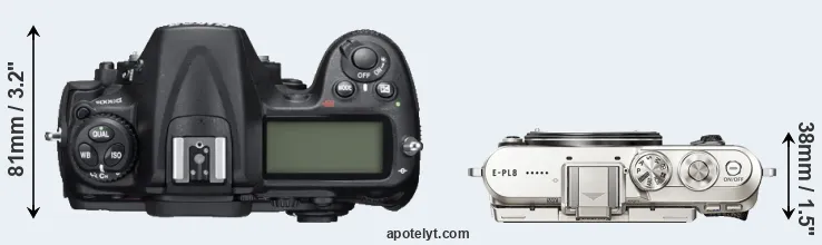 Compare D300S versus E-PL8 top