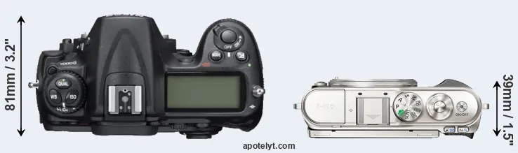 Compare D300S versus E-PL9 top