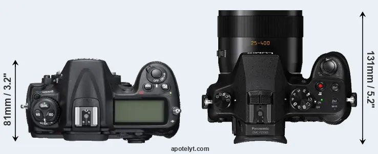 Compare D300S versus FZ1000 top